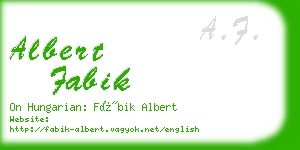 albert fabik business card